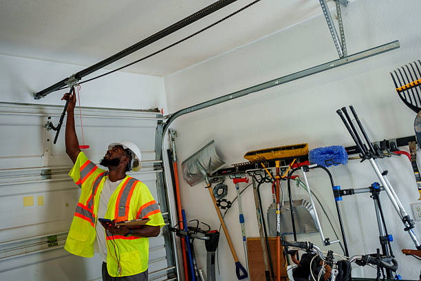 Professional Garage Door Roller Replacement technician working in Saint John's University, MN